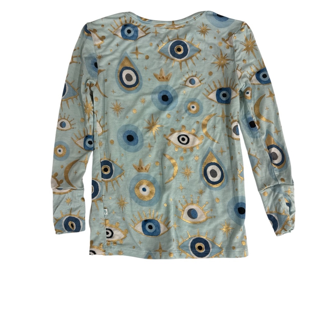 Posh Peanut Blue and Gold Kids Pajama Set - Picture 2 of 4